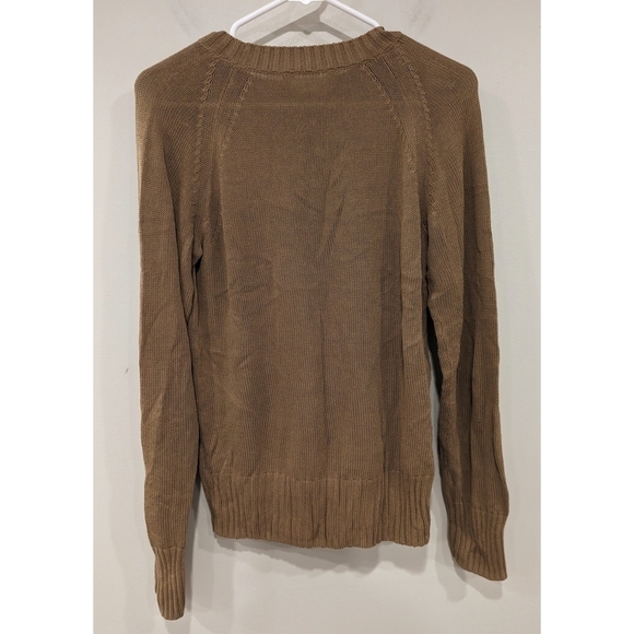 Everlane Crewneck Long Sleeve Cotton Viscose Sweater in Camel Size Large - Picture 2 of 5